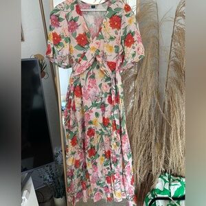 Old Navy Floral Midi Dress - Red and Green